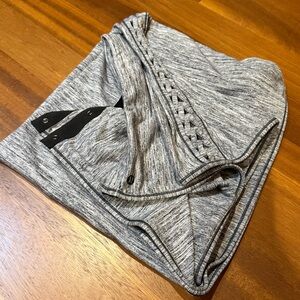 Lululemon Vinyasa Gray Space Dye Scarf Wrap Lattice Detail Athletic Snap Shawl